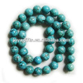 Perles rondes en pierre bleu turquoise de 10MM